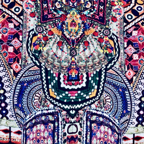 Camilla Crystal Embellished Silk Kalbelia Kaftan - Picture 6 of 8